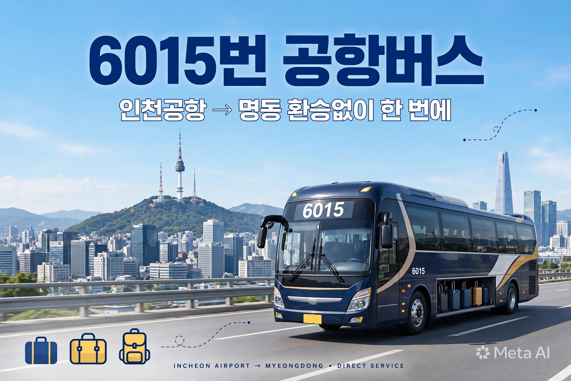 6015번 공항버스 인천공항에서 명동가는법|시간표,요금,타는곳