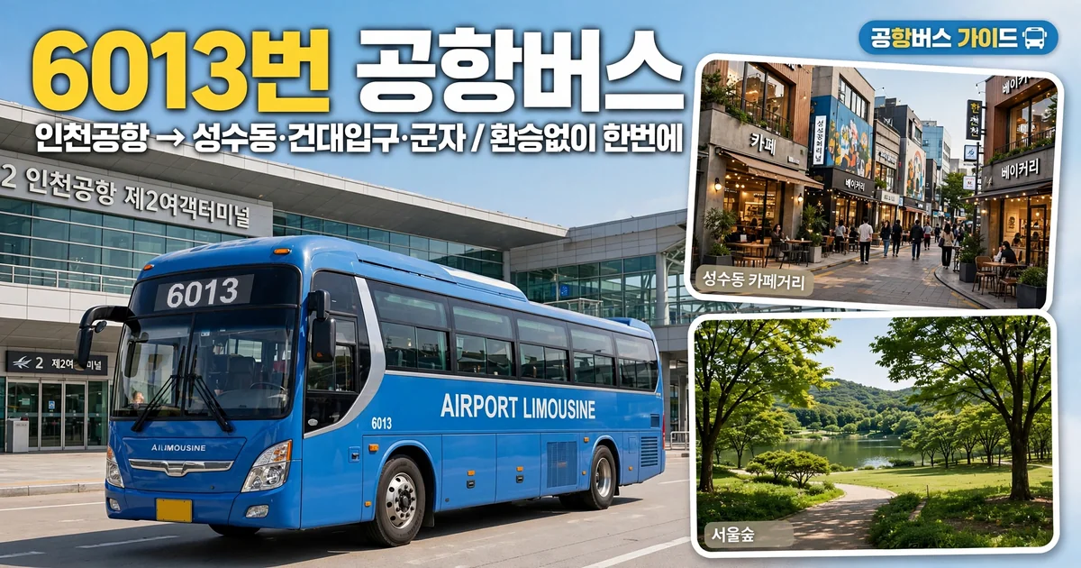 6013번 공항버스 인천공항에서 성수동·건대입구 가는 법